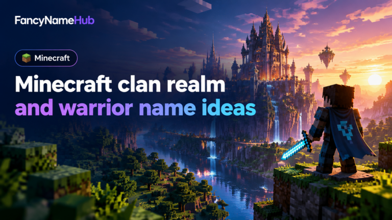 Minecraft clan realm and warrior name ideas featured poster