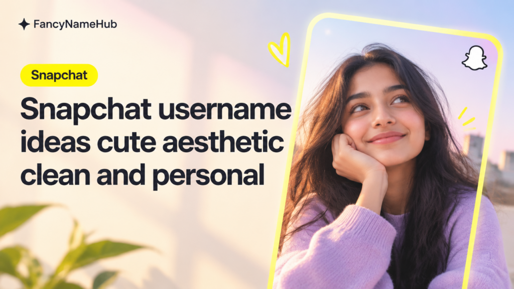 Snapchat username ideas cute aesthetic clean and personal featured poster