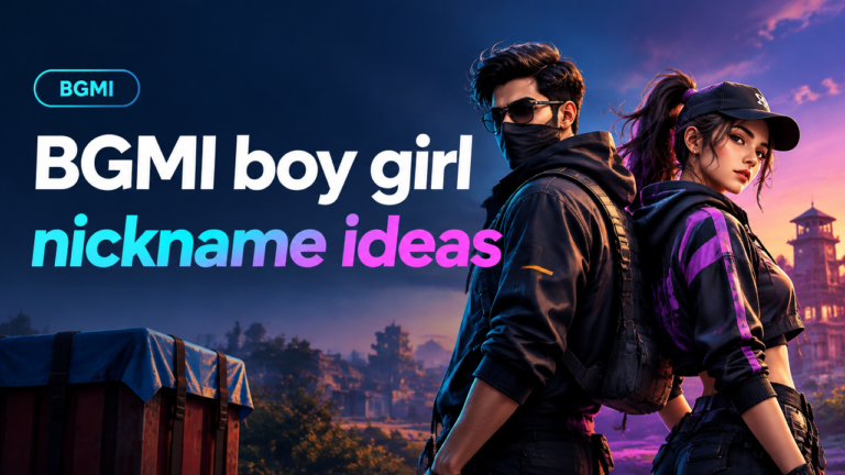BGMI boy girl nickname ideas featured poster